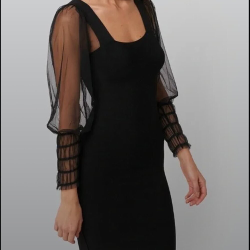 MANGO Bodycon black dress